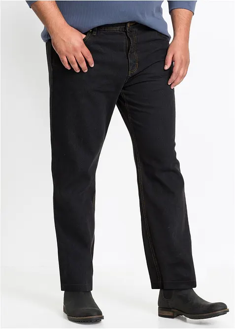 Classic Fit jeans med res&aring;r i sidan av midjan, Straight, bonprix