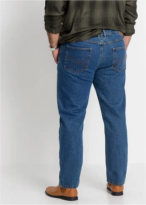 Classic Fit Jeans med res&aring;r i sidan av midjan, Straight, bonprix