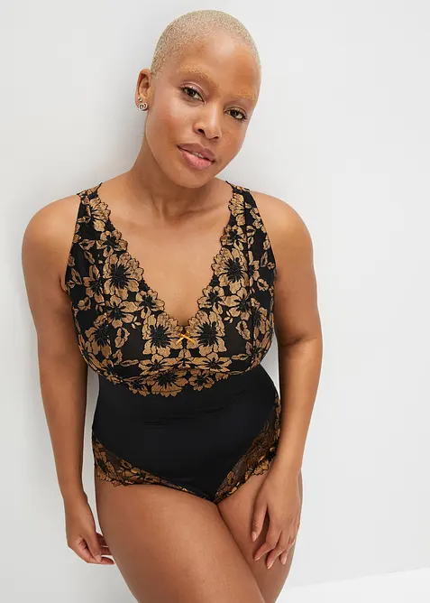 Body utan bygel med blommig spets, bonprix