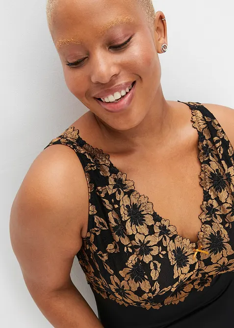 Body utan bygel med blommig spets, bonprix