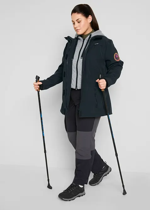 L&aring;ng vattenavvisande softshelljacka med 2-i-1-look, bonprix