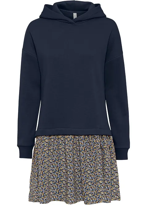 Trikåklänning med 2-i-1-look, bonprix