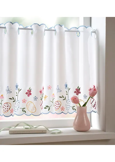 Caf&eacute;gardin med p&aring;skbroderi, bonprix