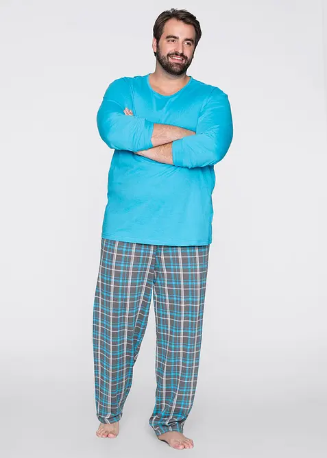 Långärmad pyjamas i bomull, med långa ärmar, bonprix