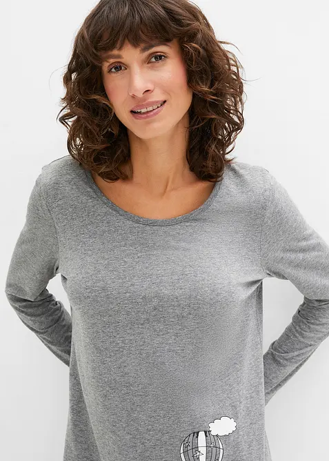 Kort nattlinne med långa ärmar, bonprix