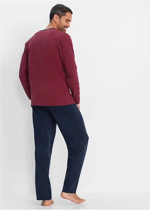 Pyjamas med bomull, långa ärmar, bonprix