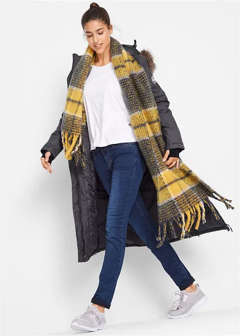 Vattentät funktionskappa med fuskpäls, bonprix