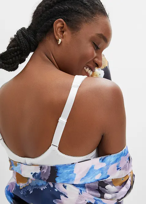 T-shirtbehå med bygel och glansigt material (2-pack), bonprix