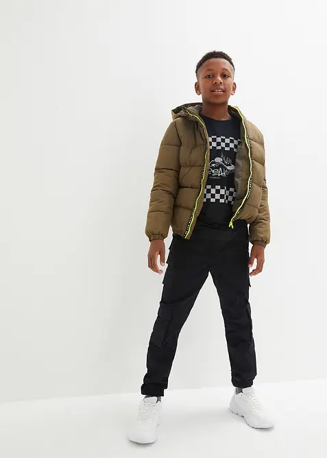 Stretchig cargobyxa för barn, normal passform, bonprix