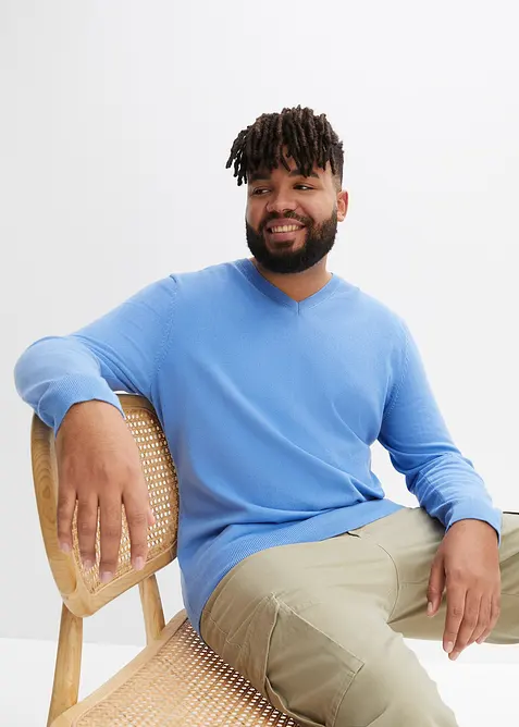 Finstickad tr&ouml;ja av mjuk bomullsmix, bonprix