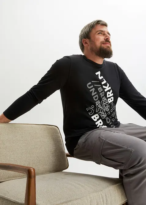 L&aring;ng&auml;rmad T-shirt i ekologisk bomull, bonprix