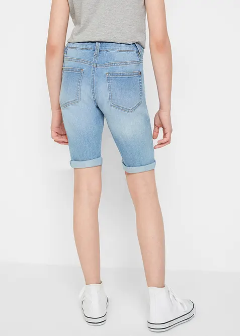 Stretchiga jeansshorts med medelhög midja för barn, bonprix