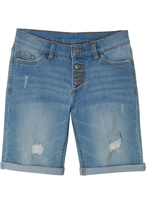 Stretchiga jeansshorts med medelhög midja för barn, bonprix
