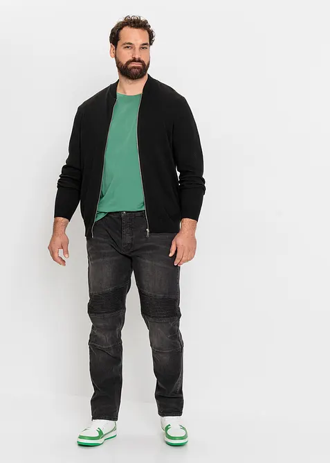 Cardigan med &aring;tervunnen bomull, bonprix