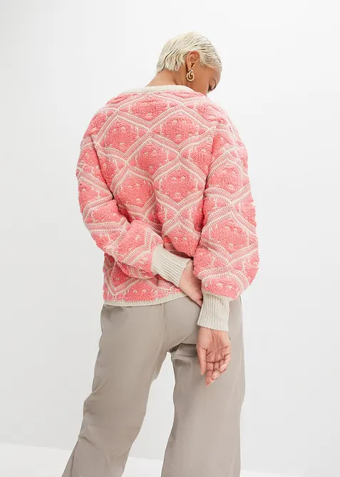 Stickad tr&ouml;ja i fyrkantig modell, bonprix