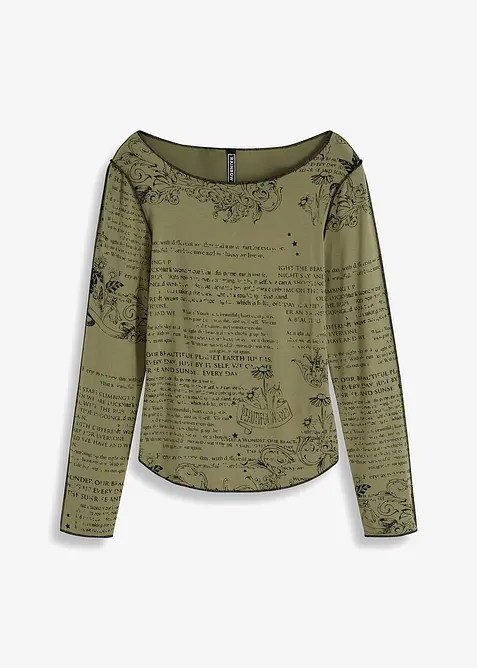 Långärmad topp i mjuk viskos, bonprix