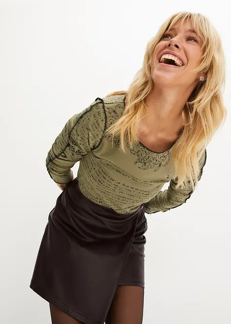 Långärmad topp i mjuk viskos, bonprix