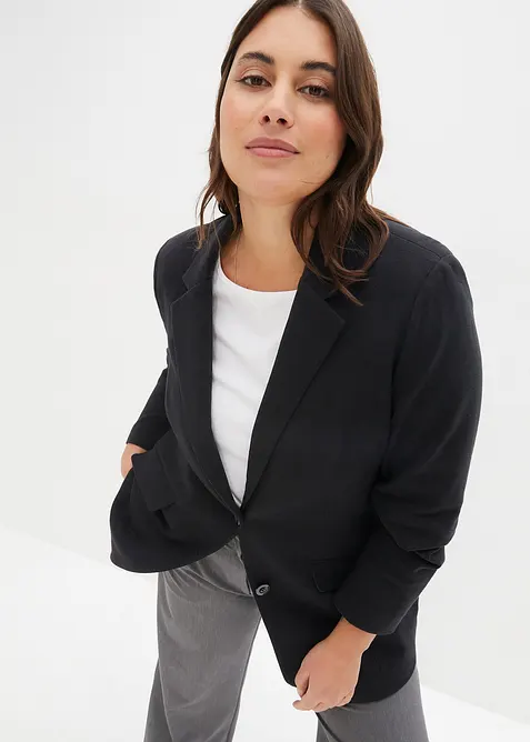 L&aring;ng kavaj i bomullsjersey, bonprix