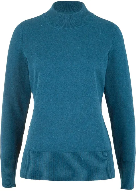 Baströja med ståkrage och återvunnen bomull, bonprix