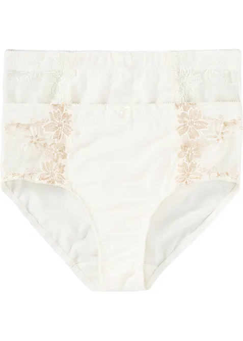 Formande trosa med broderi (2-pack), bonprix