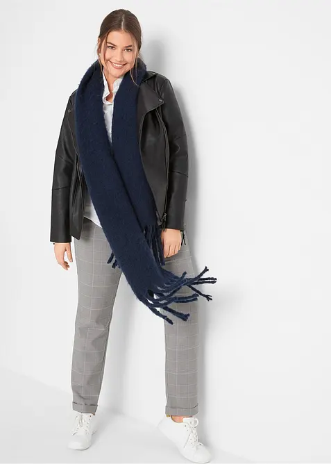 Stretchblus i bomullsmix, kortärmad, bonprix