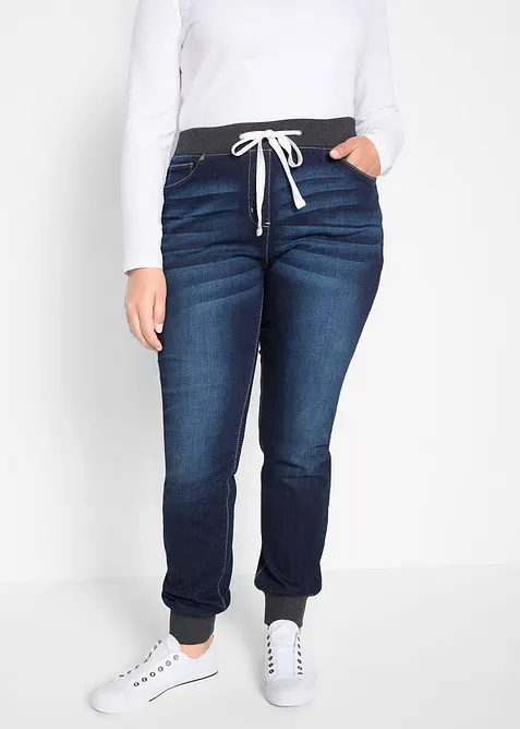 Boyfriend Jeans Mid Waist, med bekv&auml;m midja, bonprix