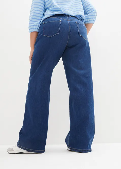 Wide Leg Jeans Mid Waist, med bekväm midja, bonprix