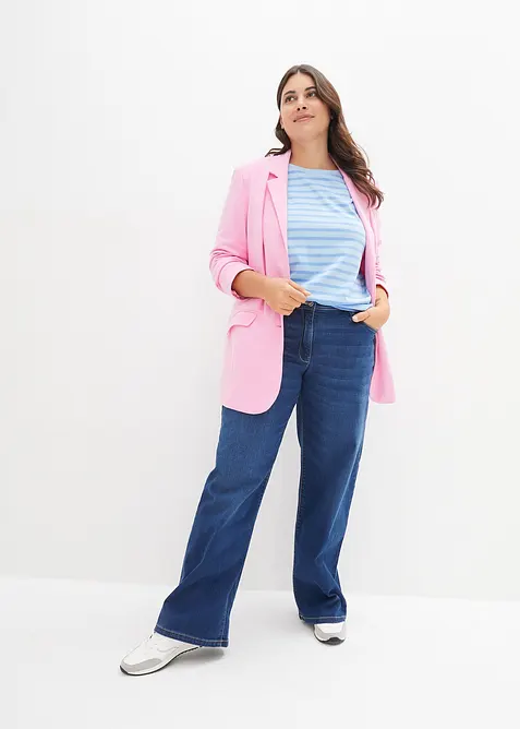 Wide Leg Jeans Mid Waist, med bekväm midja, bonprix