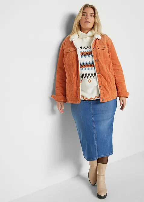 Jeanskjol med sprund, bonprix