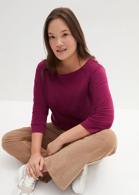 L&aring;ng&auml;rmad topp i ren ekologisk bomull, bonprix