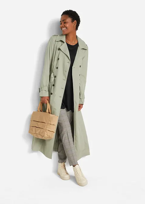 Lång topp i viskos med volang och halvlånga ärmar, bonprix