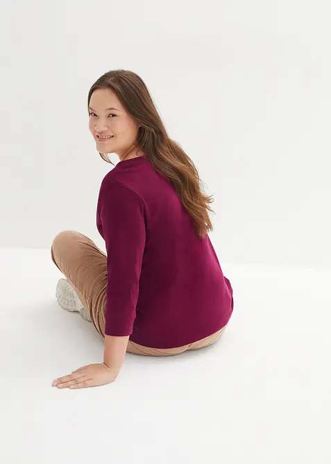 L&aring;ng&auml;rmad topp i ren ekologisk bomull, bonprix