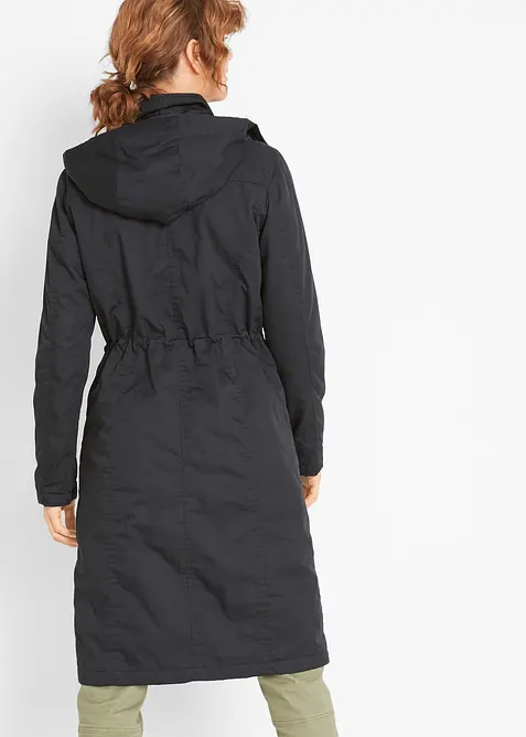 L&aring;ng figursydd trenchcoat med huva, l&auml;tt fodrad, bonprix