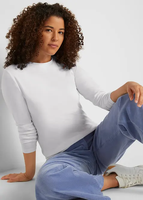 L&aring;ng&auml;rmad topp med ren ekologisk bomull (2-pack), bonprix