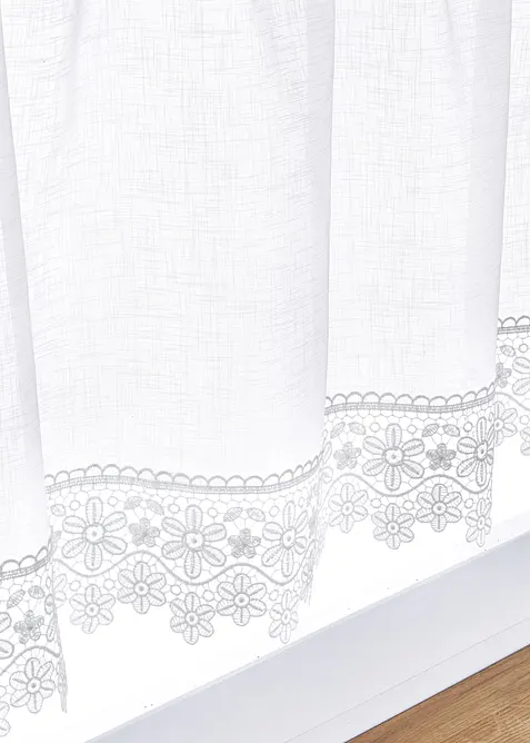 Cafégardin med virkad kant, bonprix