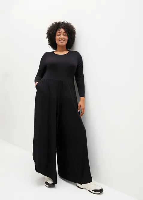 Sportjumpsuit av viskos med mjukt fall, bonprix