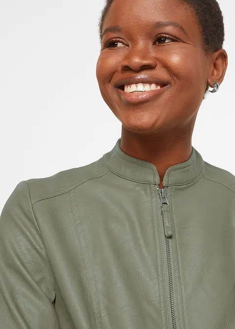 Jacka i skinnimitation av ren viskos, bonprix