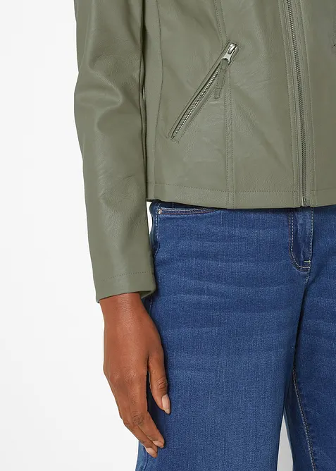 Jacka i skinnimitation av ren viskos, bonprix