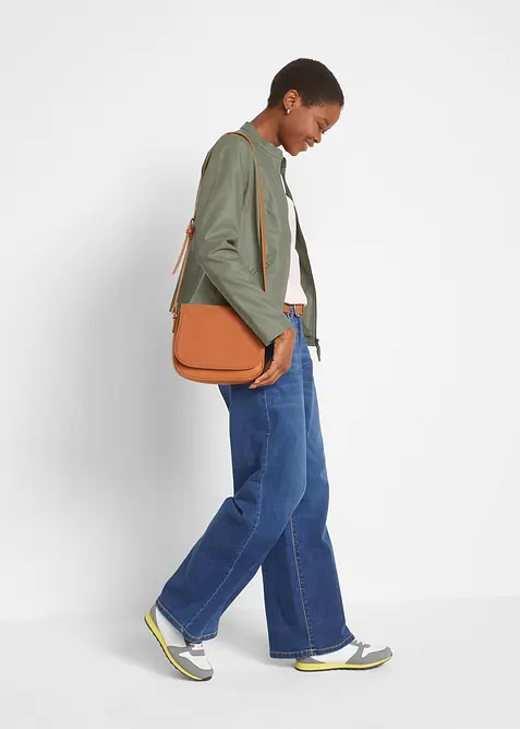 Jacka i skinnimitation av ren viskos, bonprix