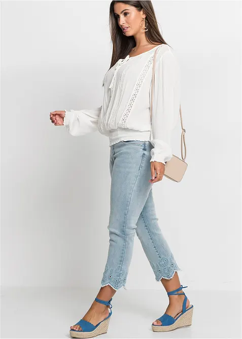 Dra p&aring;-blus i mjuk viskos, bonprix