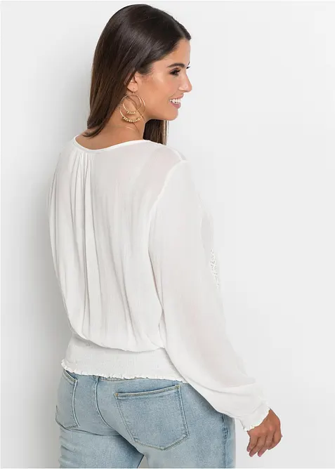 Dra p&aring;-blus i mjuk viskos, bonprix