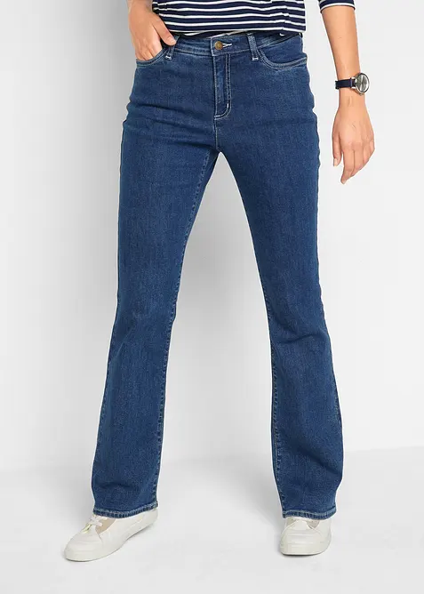 Bootcut Jeans Mid Waist, ekologisk bomull, bonprix