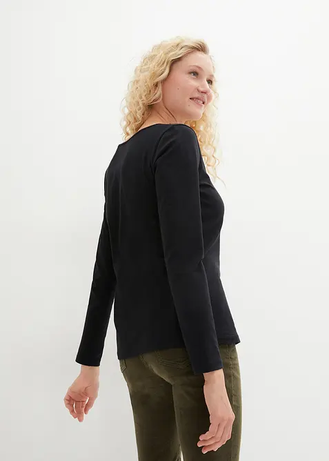 Figurn&auml;ra l&aring;ng&auml;rmad topp (2-pack), bonprix