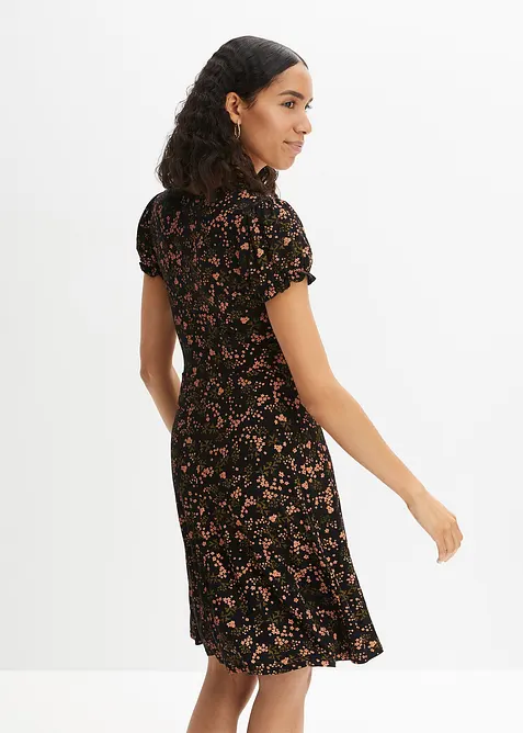 Mönstrad jerseyklänning av viskosmix, bonprix