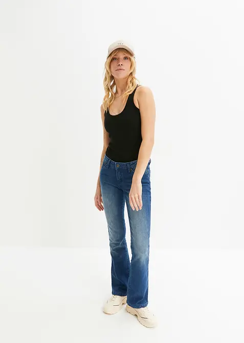 Ribbstickat linne av ekologisk bomull (2-pack), bonprix