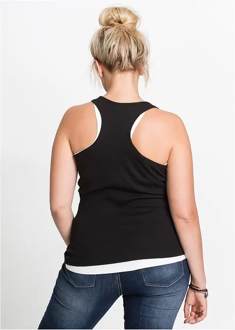 Ribbstickat linne av ekologisk bomull (2-pack), bonprix