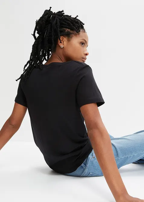 T-shirt i bomull och viskos, bonprix