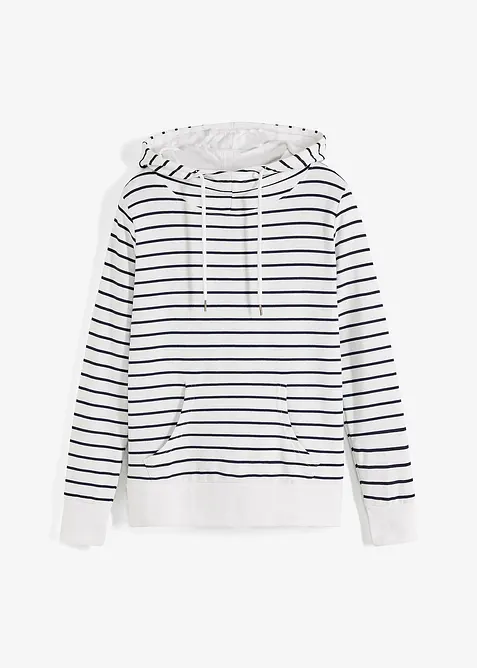 Sweatshirt med luva i bomullsmix, bonprix