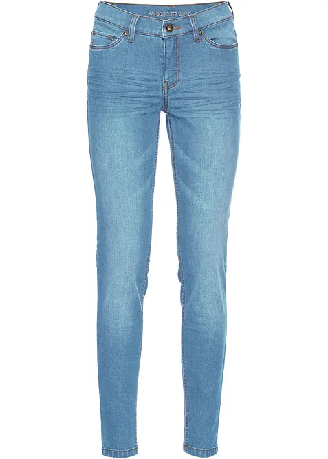 Korta tajta stuprörsjeans med medelhög midja, bonprix