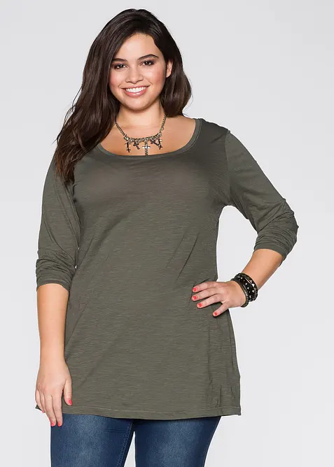 Långärmad lång topp, bonprix